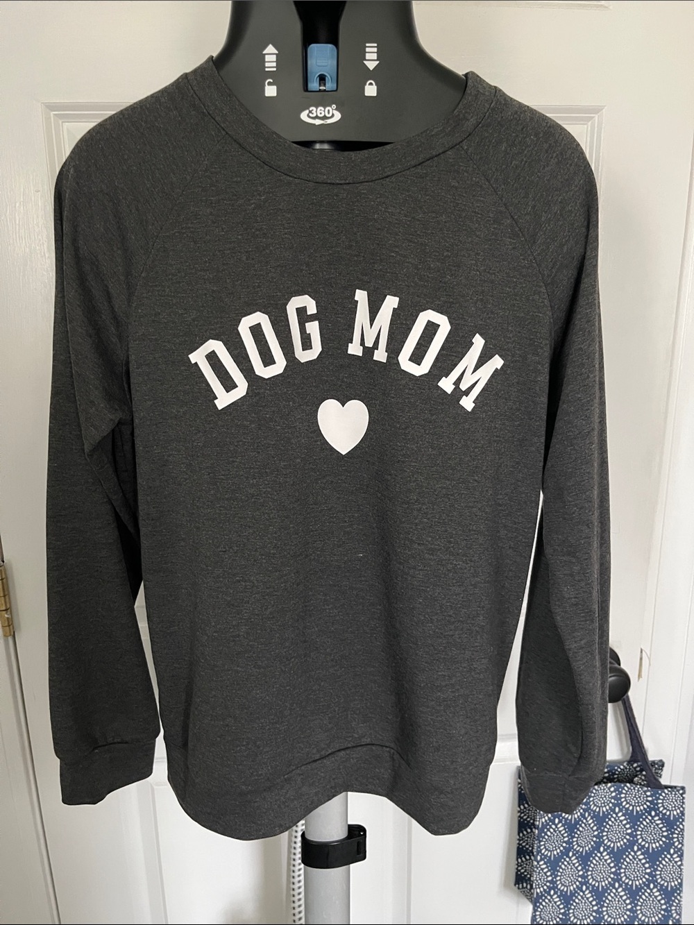 Dog Mom Graphic Sweatshirt - Charcoal with White Print